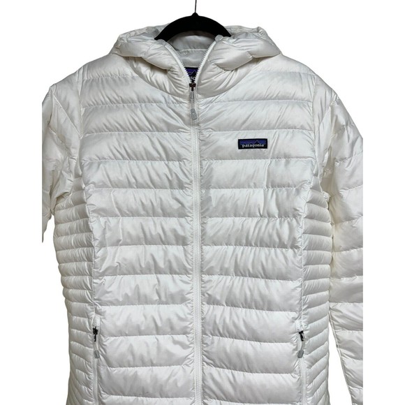 Patagonia Down Sweater Hoody Jacket Birch White Women’s Size XL - Picture 3 of 11